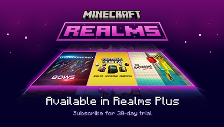 Realms Plus January featuring Overpowered Bows, Too Much TNT, and the Backrooms Party Time. Subscribe for a 30-day trial!